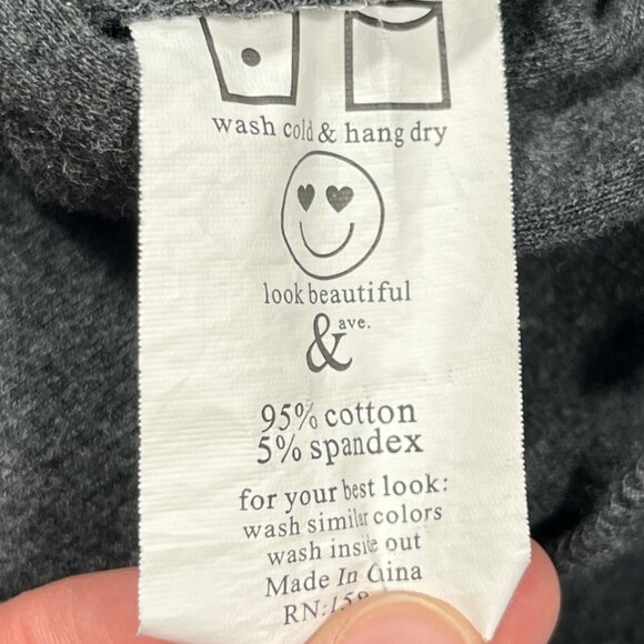 Ampersand Ave Womens 1/2 Zip Hoodie Size L Dark Gray Contrast Leopard Loungewear - Picture 5 of 8